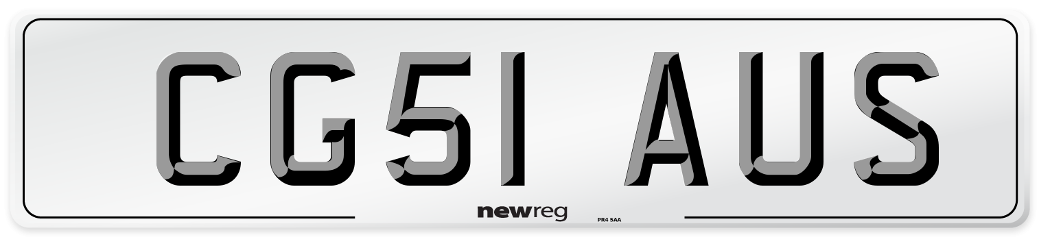 CG51 AUS Number Plate from New Reg